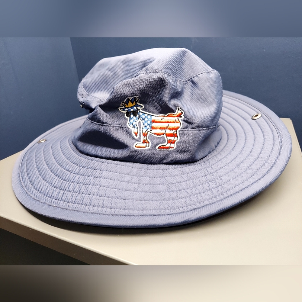Goat USA Flag Freedom Bucket Hat Stars Stripes America Red White Blue Fishing
